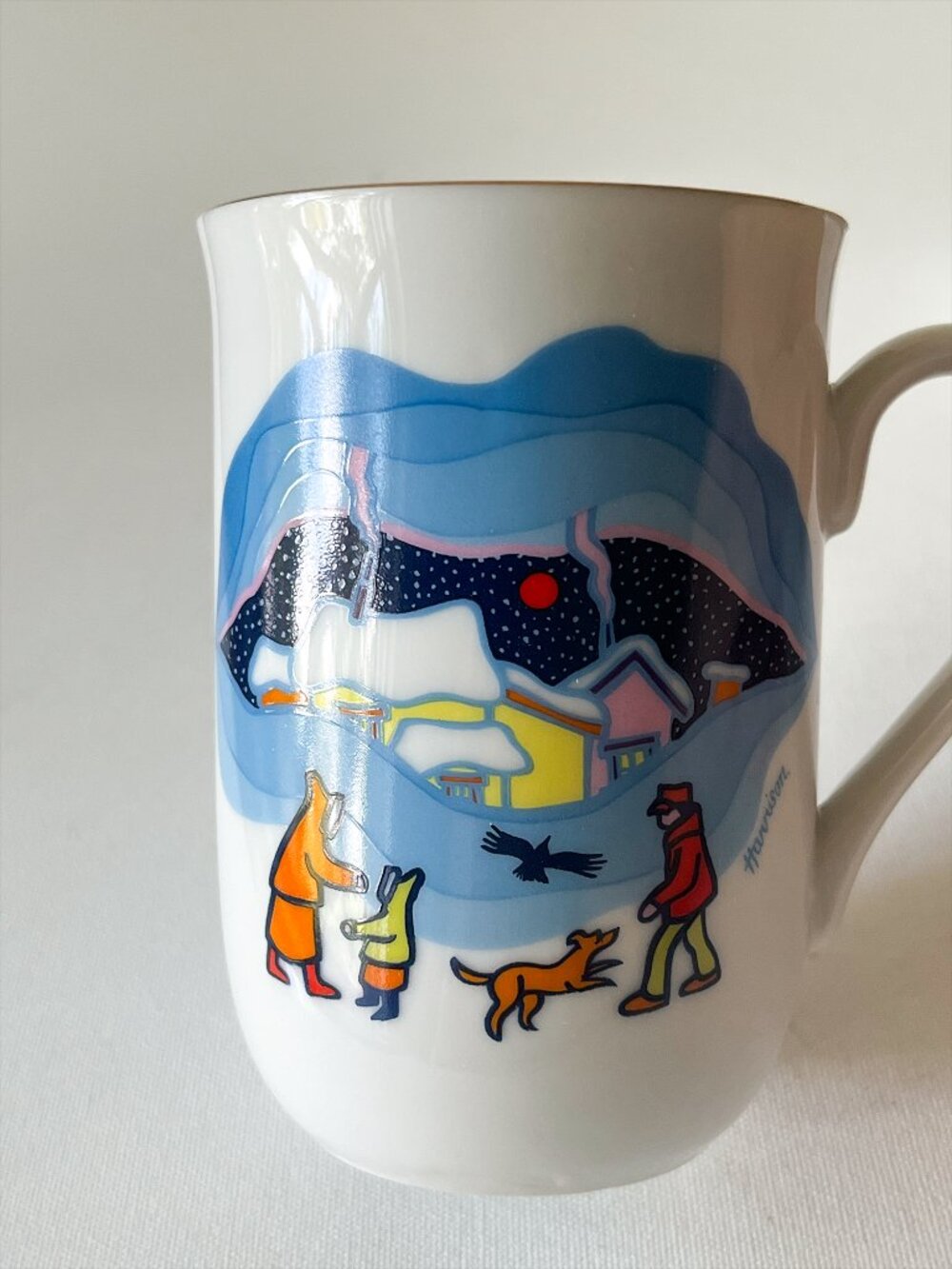VTG Ted Harrison Northern Home Hand Decorated Collector's Mug Yukon Canada 1986
